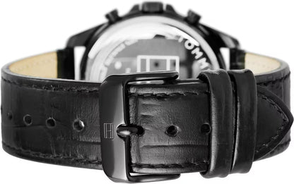 Tommy Hilfiger Baker Herrenuhr 1710452 | All Black Skelett-Optik | Schwarzes Gehäuse & Lederarmband