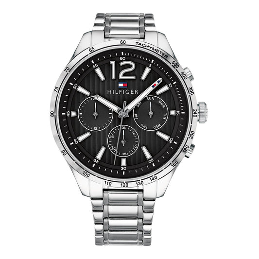 tommy-hilfiger-gavin-1791469-herrenuhr-markante-multifunktion-in-silber-and-schwarz-markenuhren-jlr-design-1 - JLR Design
