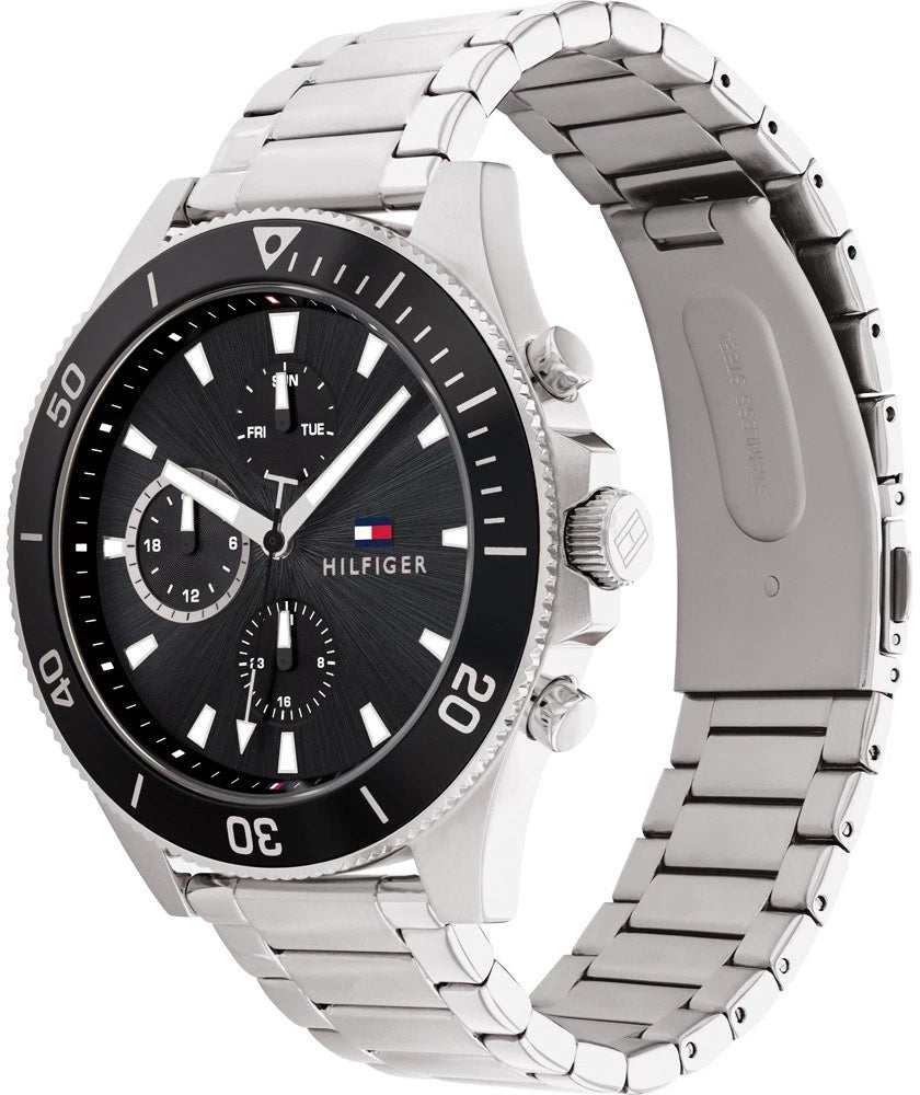 Tommy Hilfiger Larson 1791916 Herrenuhr – Markante Multifunktion in Schwarz & Silber