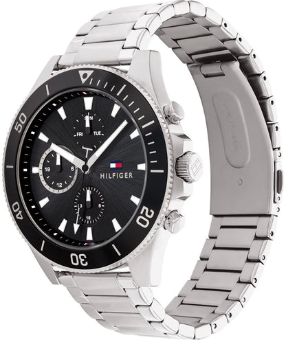 Tommy Hilfiger Larson 1791916 Herrenuhr – Markante Multifunktion in Schwarz & Silber