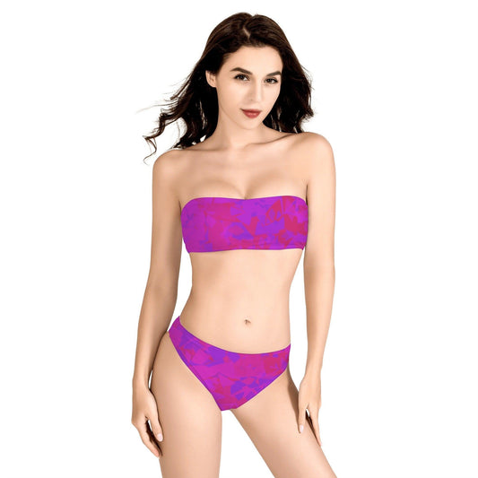 Trägerloser Pink Crystal Bandeau Bikini Bandeau Bikini 69.99 Bandeau, Bikini, Crystal, Pink JLR Design