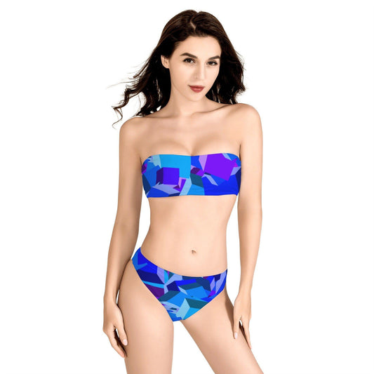 Trägerloser Purple Cube Bandeau Bikini Bandeau Bikini 69.99 Bandeau, Bikini, Cube, Purple JLR Design