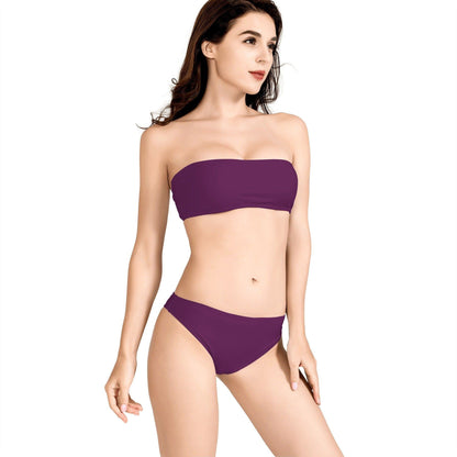 Trägerloser Tyrian Purple Bandeau Bikini -- Trägerloser Tyrian Purple Bandeau Bikini - undefined Bandeau Bikini | JLR Design