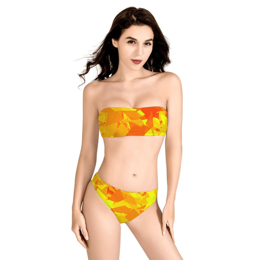 Trägerloser Yellow Crystal Bandeau Bikini Bandeau Bikini 69.99 Bandeau, Bikini, Crystal, Damen, yellow JLR Design