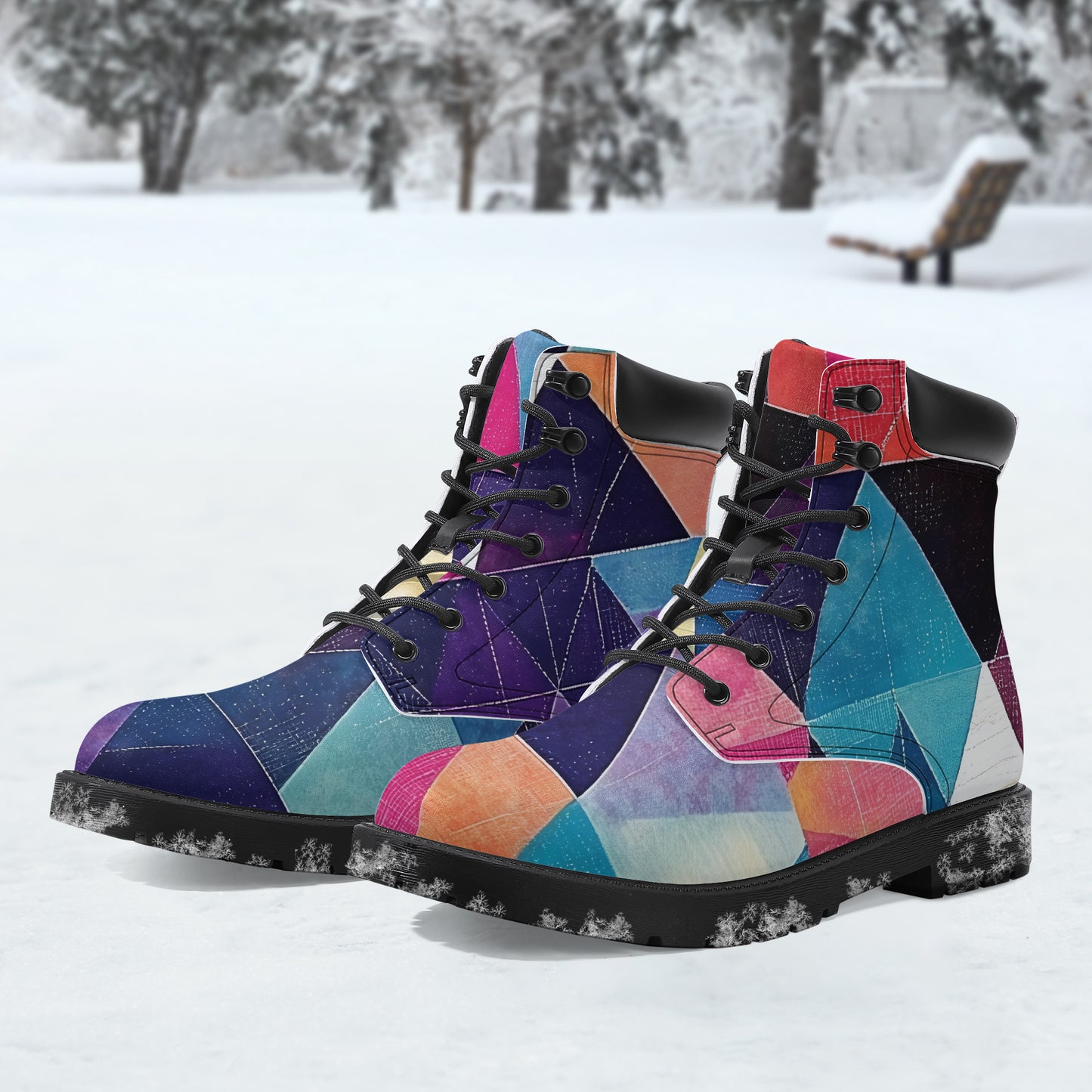 Triangle v1 Leder Boots | Stylische und Warme Winterstiefel Boots JLR Design