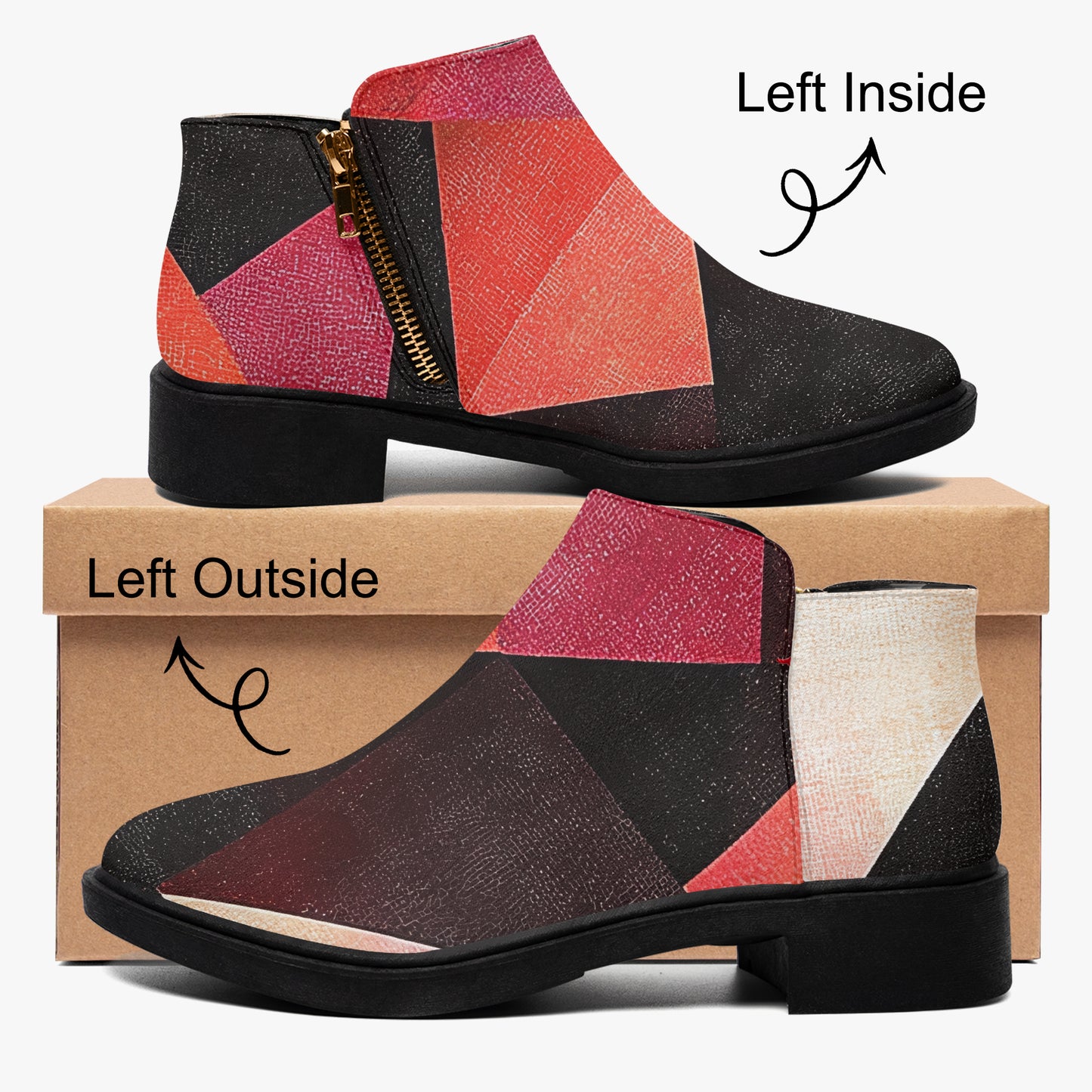 Triangle v2 elegante Reißverschluss-Stiefeletten Stiefeletten JLR Design