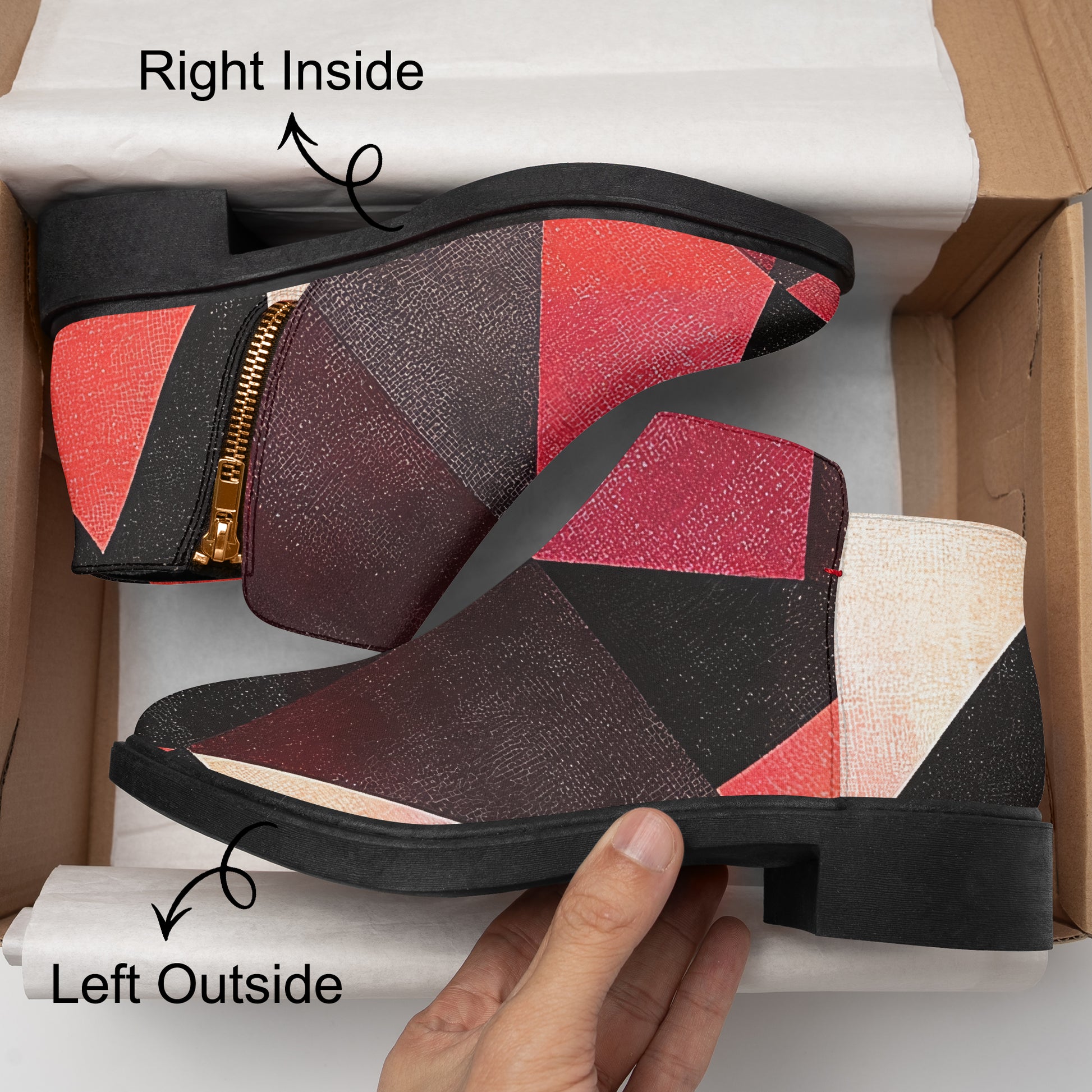 Triangle v2 elegante Reißverschluss-Stiefeletten Stiefeletten JLR Design