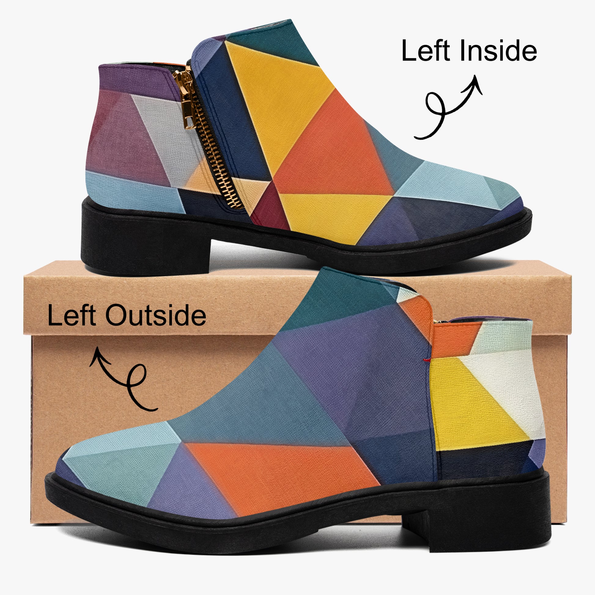 Triangle v3 elegante Reißverschluss-Stiefeletten Stiefeletten JLR Design