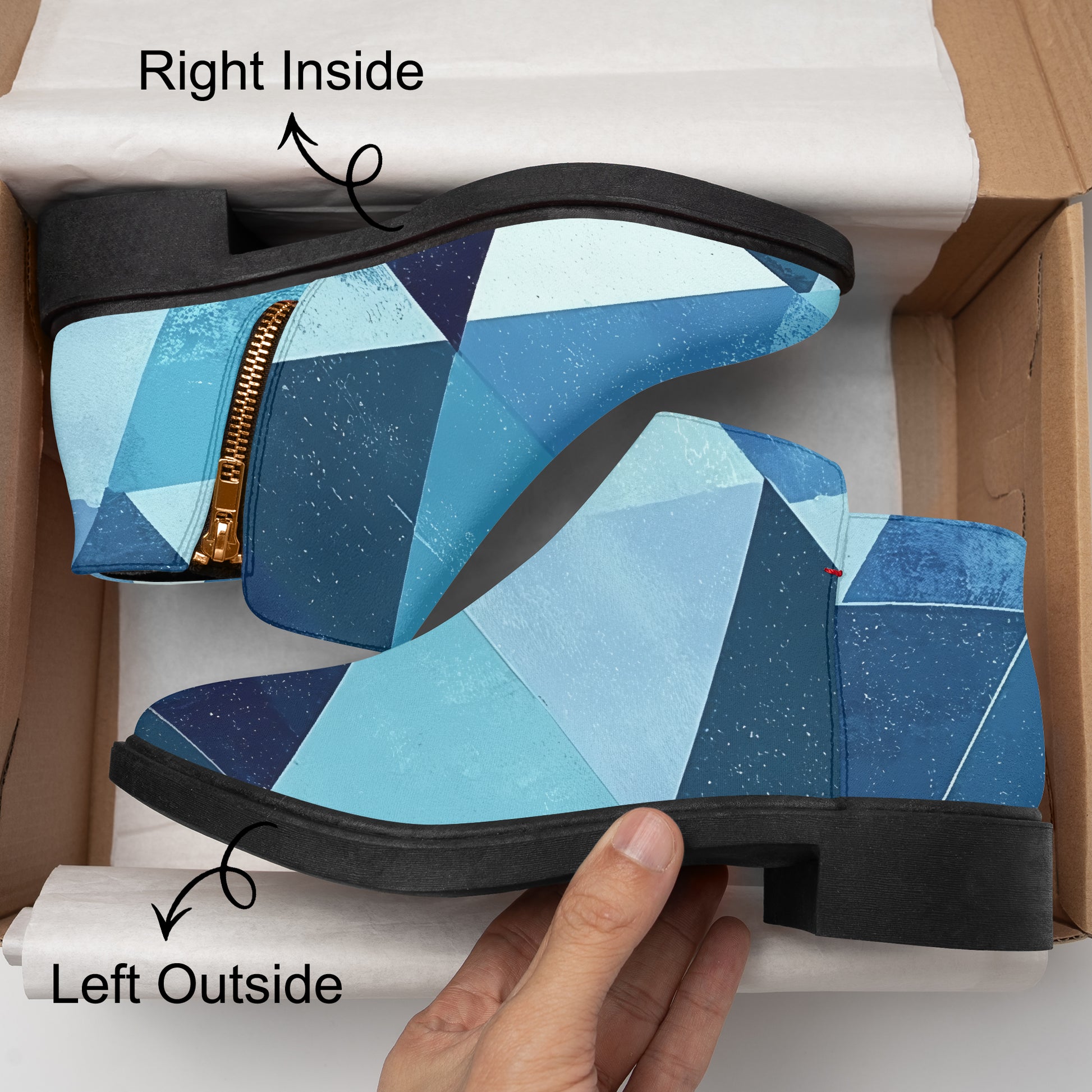 Triangle v4 elegante Reißverschluss-Stiefeletten Stiefeletten JLR Design