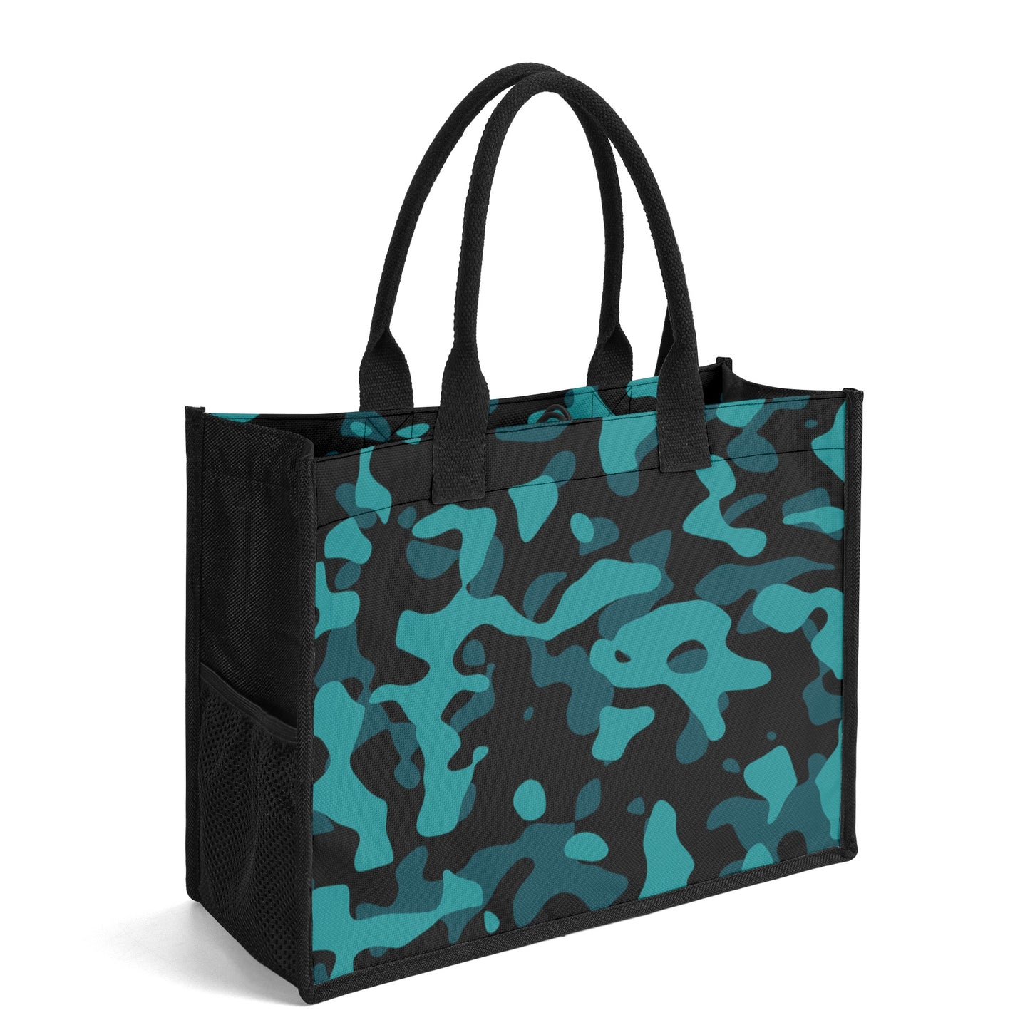 Türkis Camouflage Canvas Shopper Tasche Einkaufstasche JLR Design