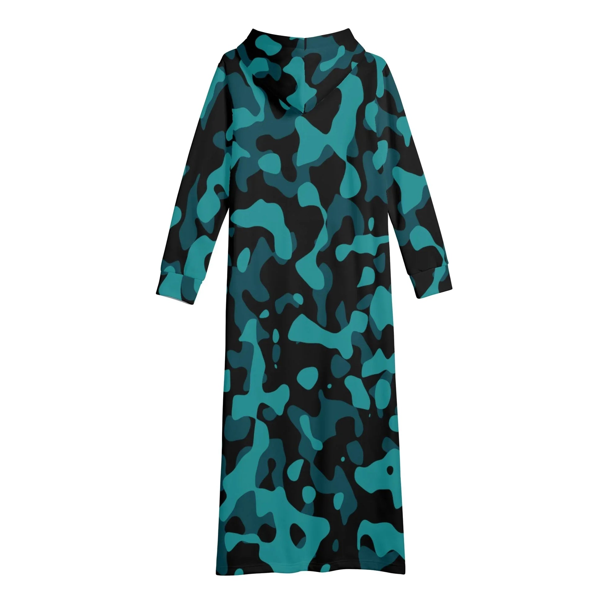 turkis-camouflage-bequemes-leichtes-hoodie-kleid-hoodiekleid-jlr-design-34964 - JLR Design