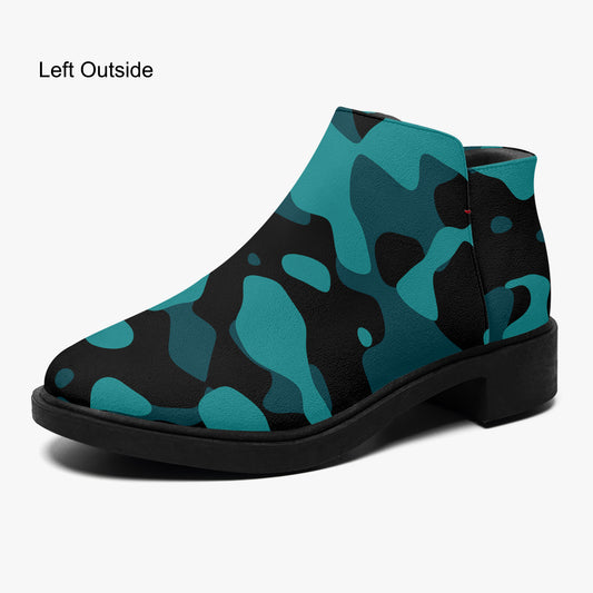 Türkis Camouflage elegante Reißverschluss-Stiefeletten Stiefeletten JLR Design