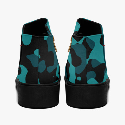 Türkis Camouflage elegante Reißverschluss-Stiefeletten Stiefeletten JLR Design