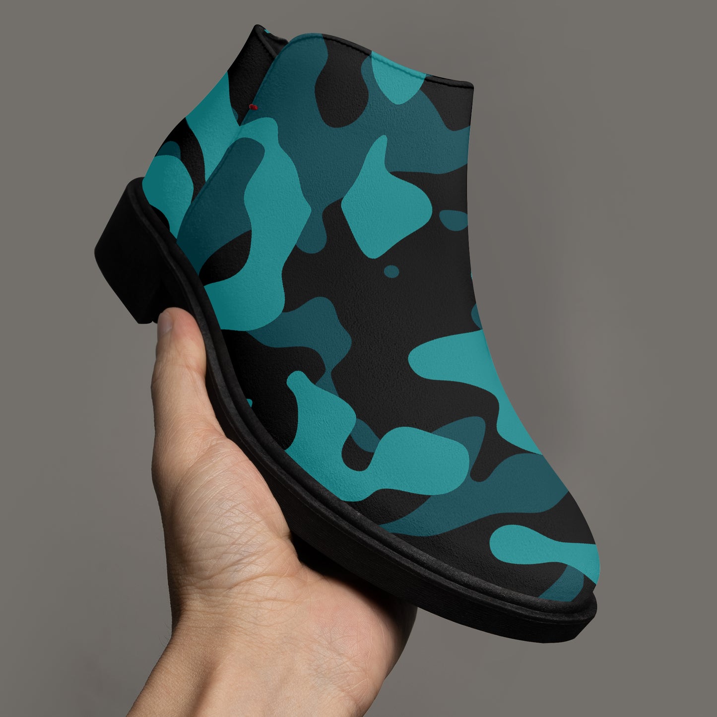 Türkis Camouflage elegante Reißverschluss-Stiefeletten Stiefeletten JLR Design