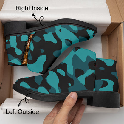 Türkis Camouflage elegante Reißverschluss-Stiefeletten Stiefeletten JLR Design