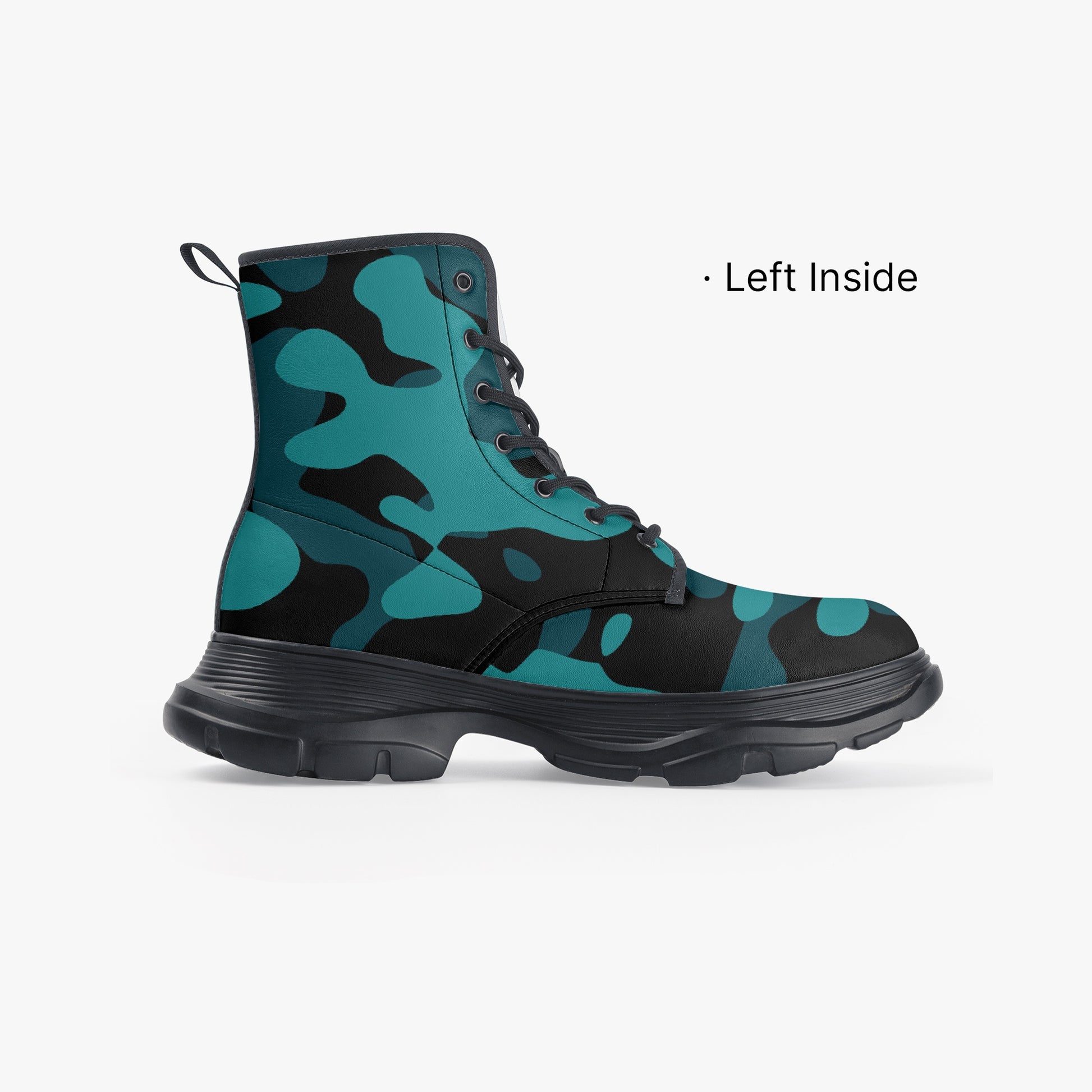 Türkis Camouflage Leather Chunky Boots Boots JLR Design