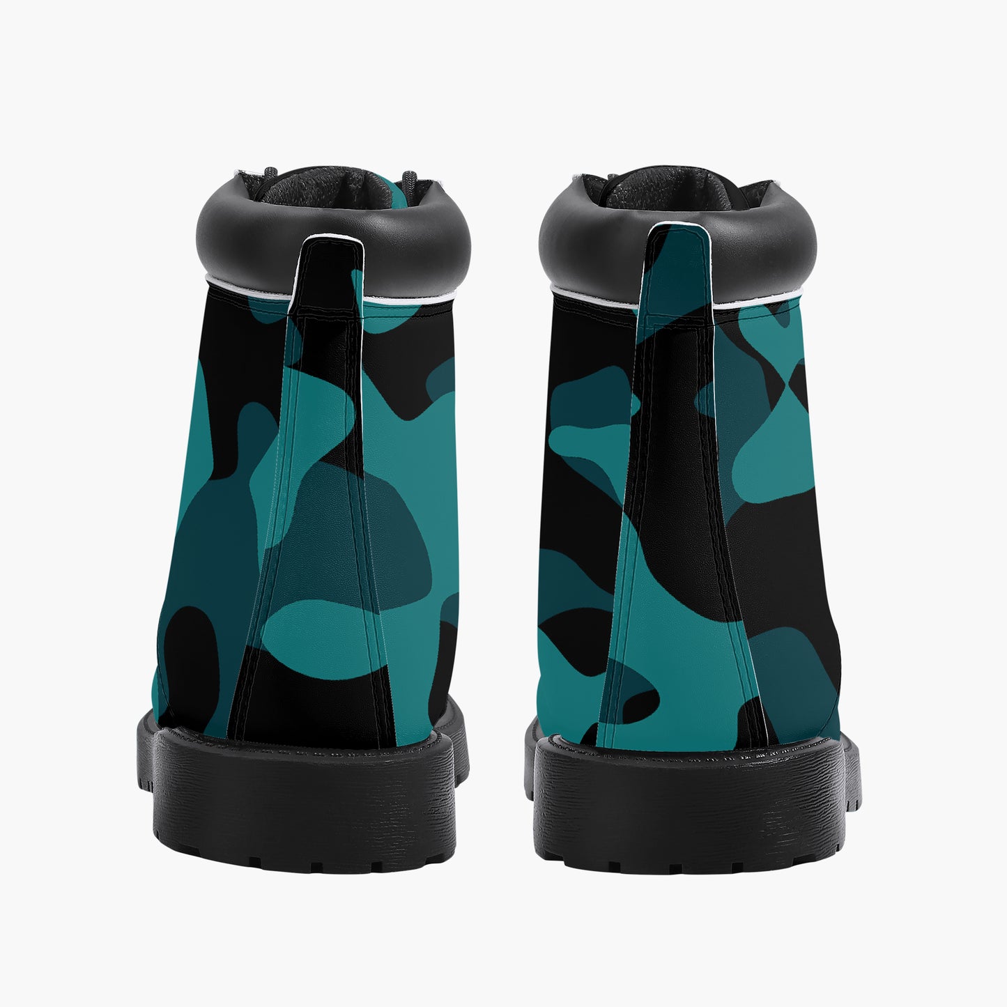 Türkis Camouflage Leder Boots | Stylische und Warme Winterstiefel Boots JLR Design