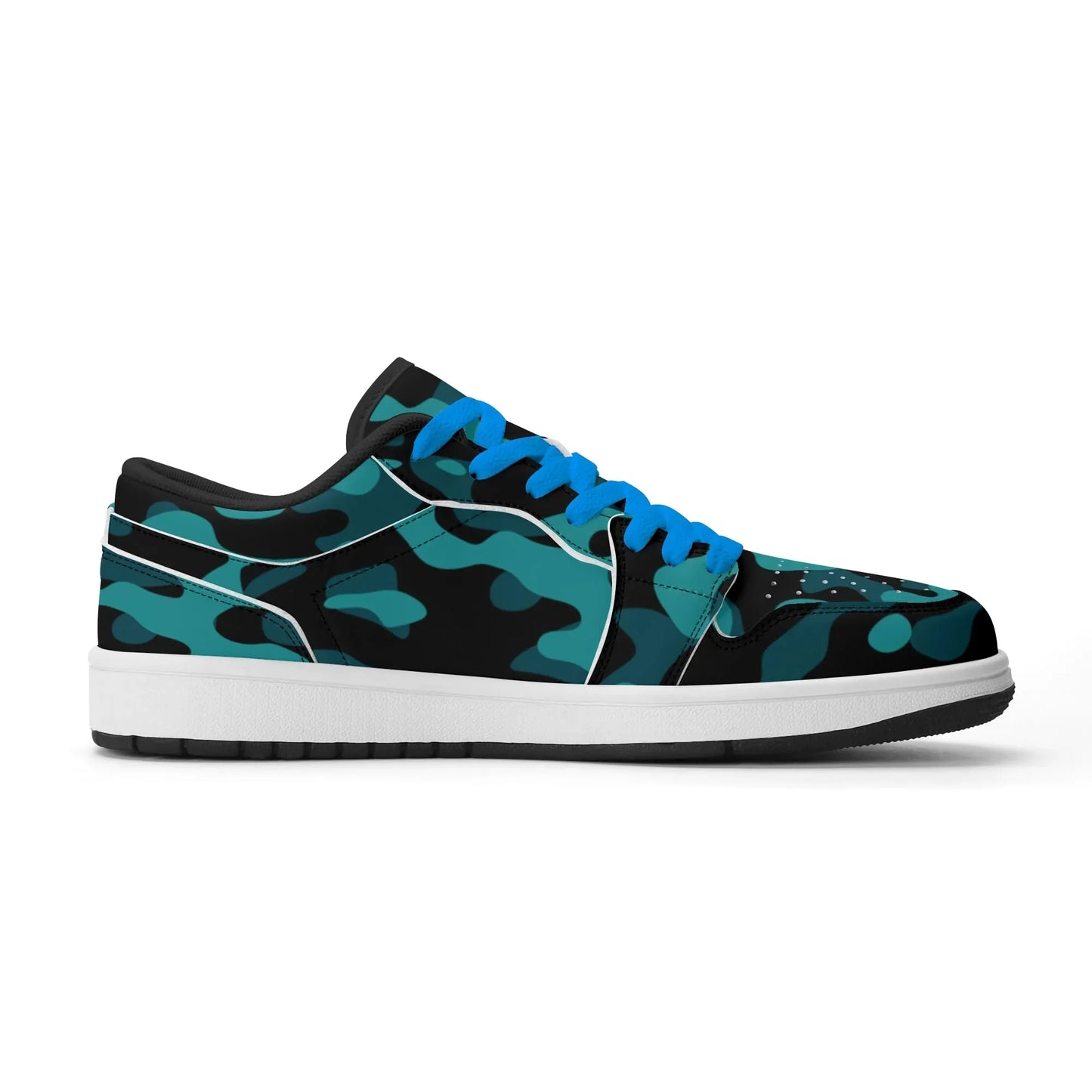 turkis-camouflage-low-top-leder-sneaker-fur-damen-sneaker-jlr-design-27970 - JLR Design
