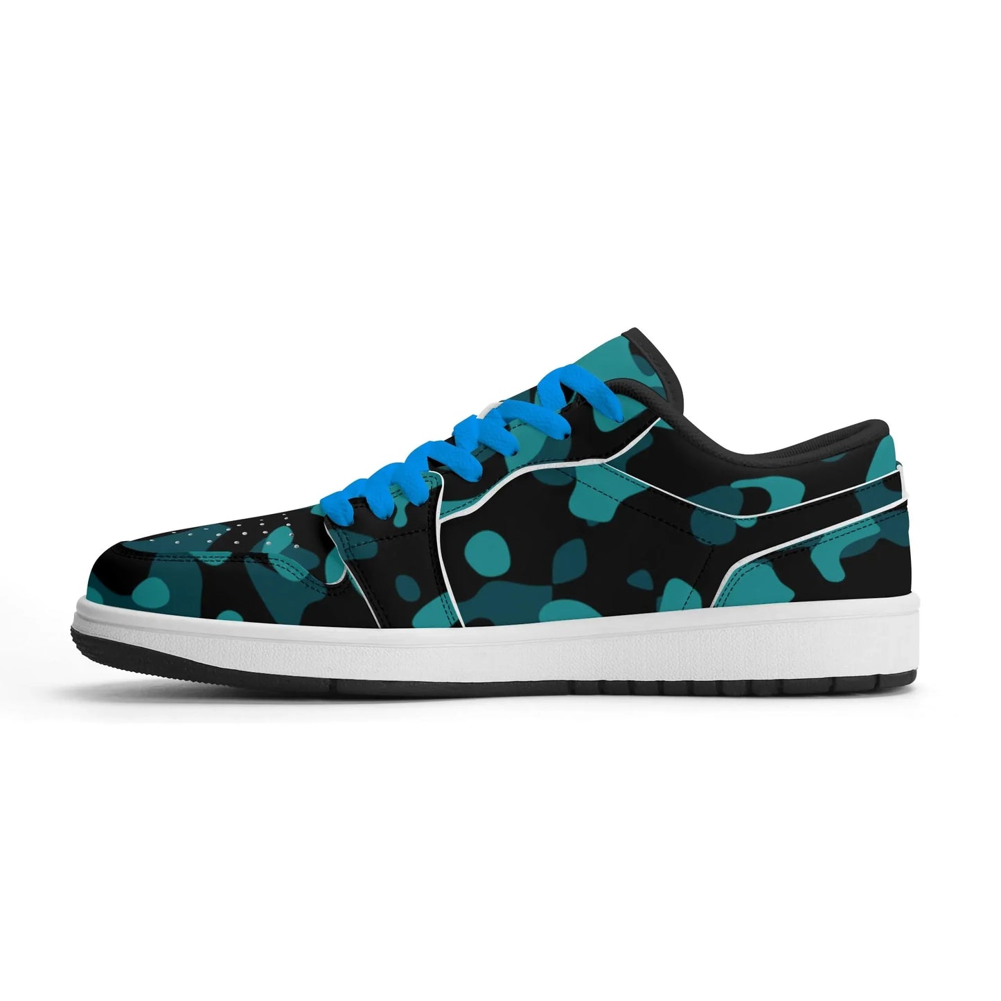 turkis-camouflage-low-top-leder-sneaker-fur-damen-sneaker-jlr-design-35402 - JLR Design