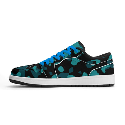 turkis-camouflage-low-top-leder-sneaker-fur-damen-sneaker-jlr-design-35402 - JLR Design