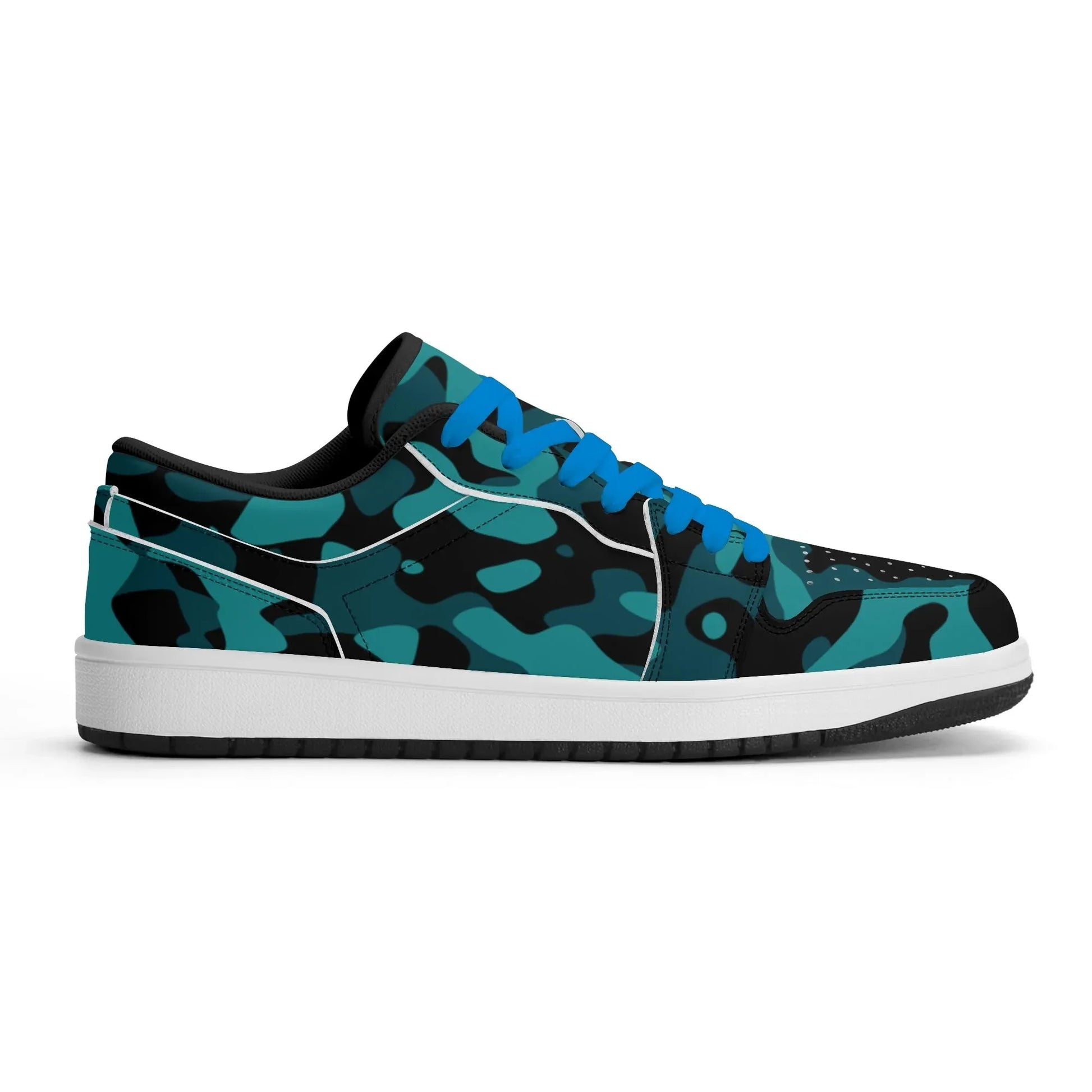 turkis-camouflage-low-top-leder-sneaker-fur-damen-sneaker-jlr-design-20670 - JLR Design