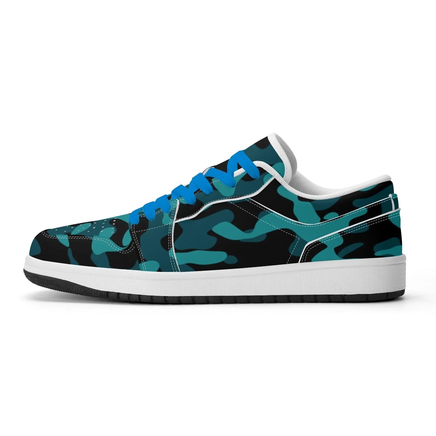 turkis-camouflage-low-top-leder-sneaker-fur-damen-sneaker-jlr-design-15381 - JLR Design