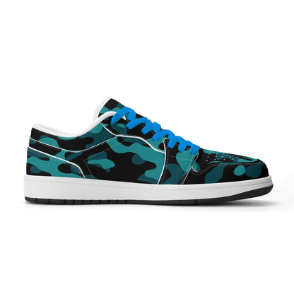 turkis-camouflage-low-top-leder-sneaker-fur-damen-sneaker-jlr-design-16442 - JLR Design