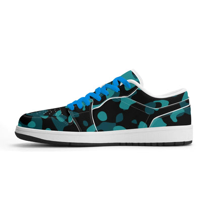 turkis-camouflage-low-top-leder-sneaker-fur-damen-sneaker-jlr-design-26046 - JLR Design