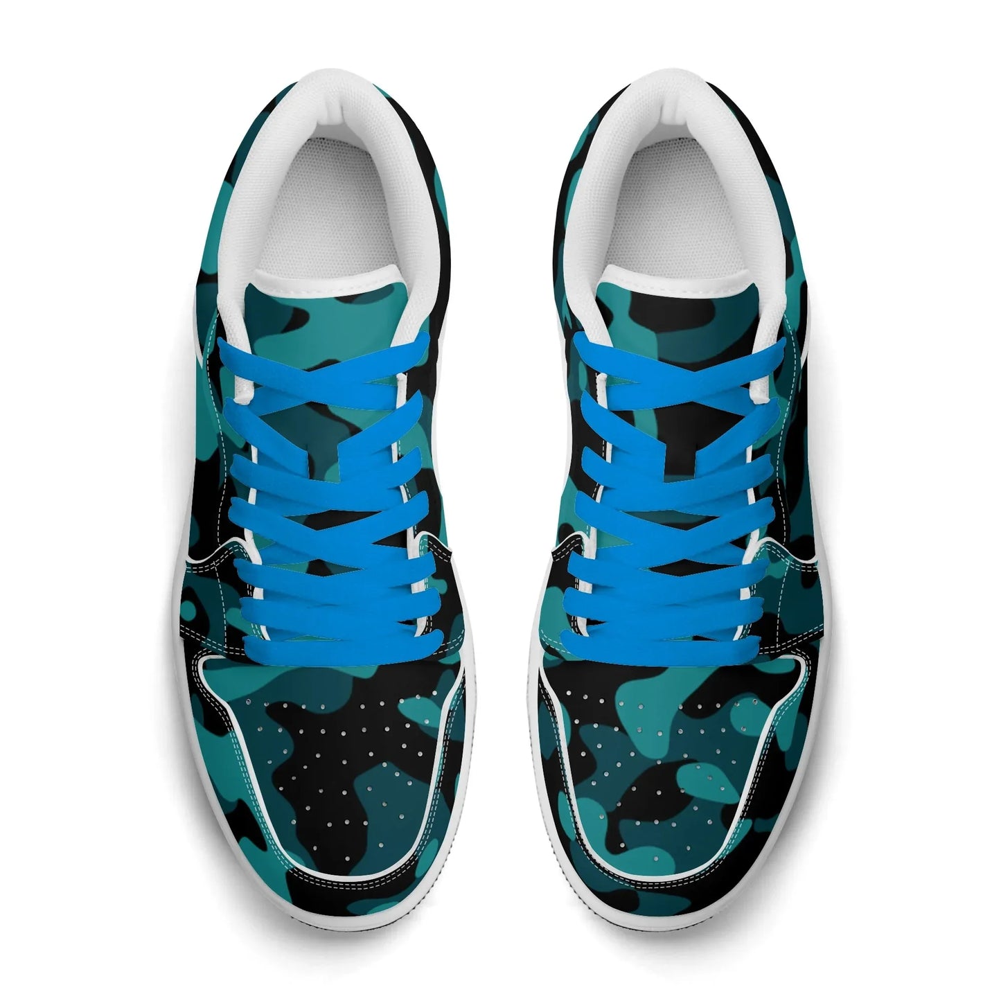 turkis-camouflage-low-top-leder-sneaker-fur-damen-sneaker-jlr-design-99580 - JLR Design