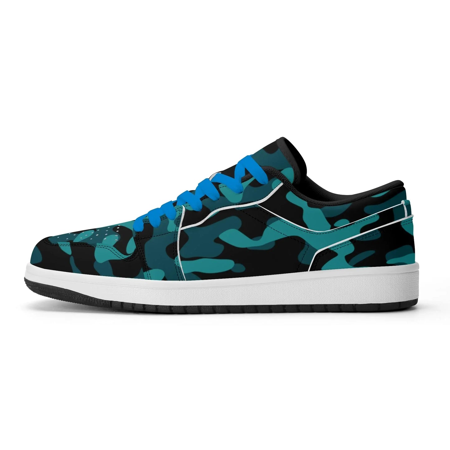 turkis-camouflage-low-top-leder-sneaker-fur-damen-sneaker-jlr-design-29654 - JLR Design