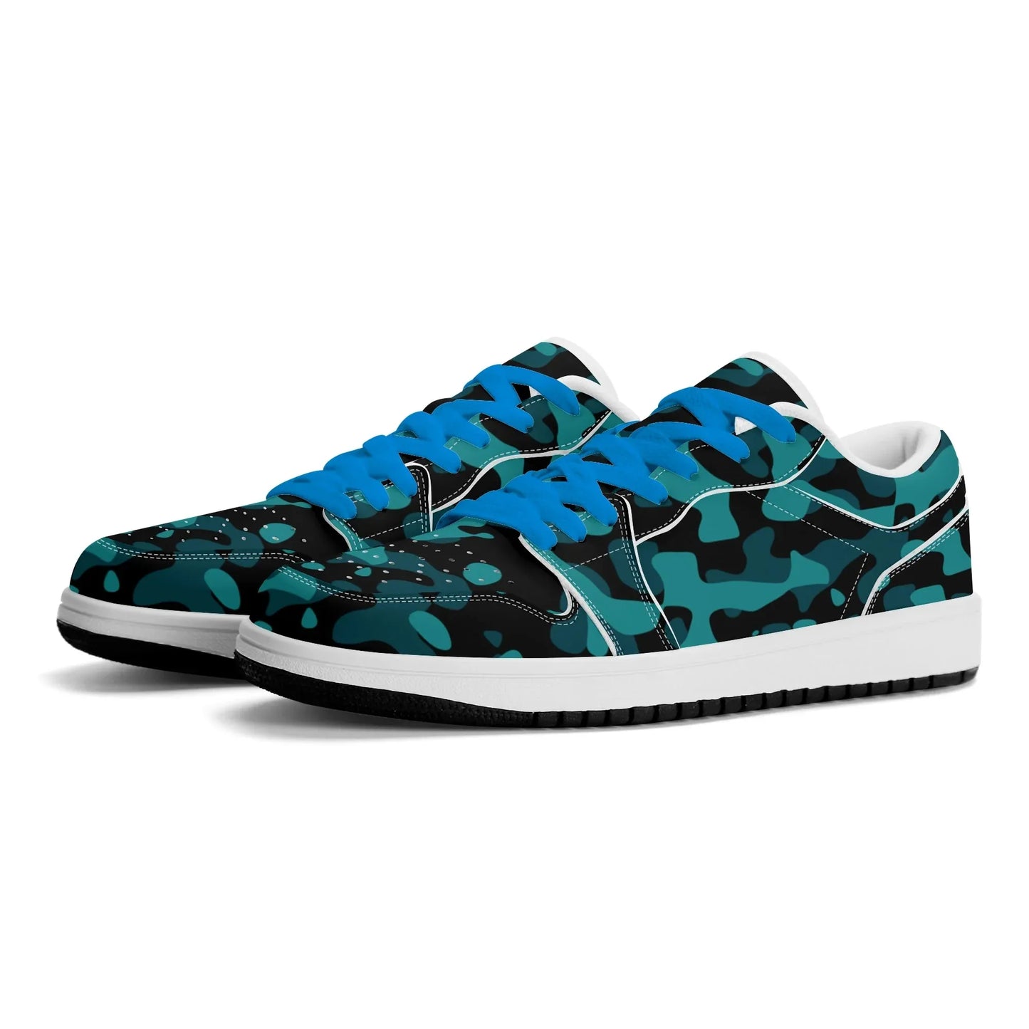 turkis-camouflage-low-top-leder-sneaker-fur-herren-sneaker-jlr-design-39494 - JLR Design