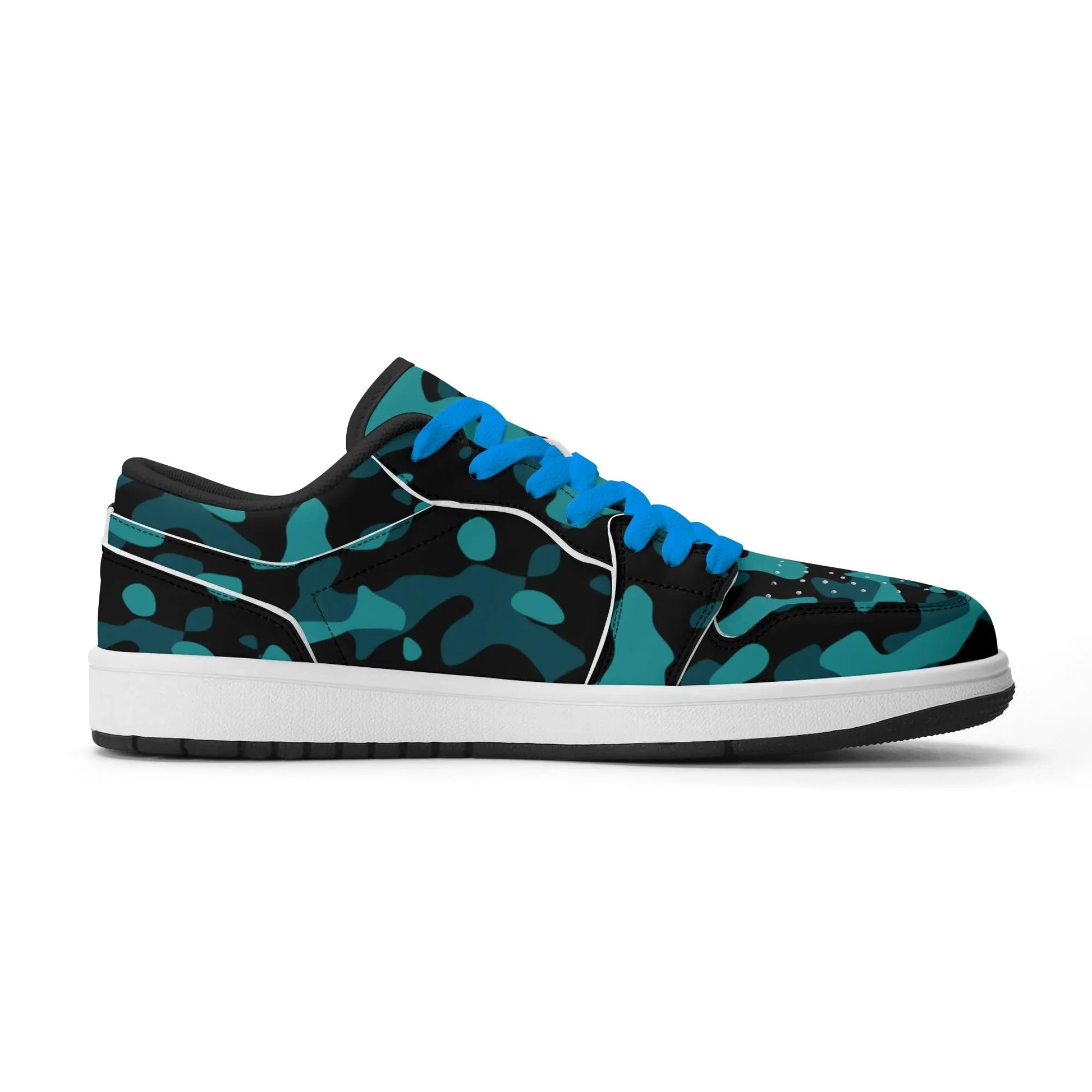 turkis-camouflage-low-top-leder-sneaker-fur-herren-sneaker-jlr-design-17033 - JLR Design
