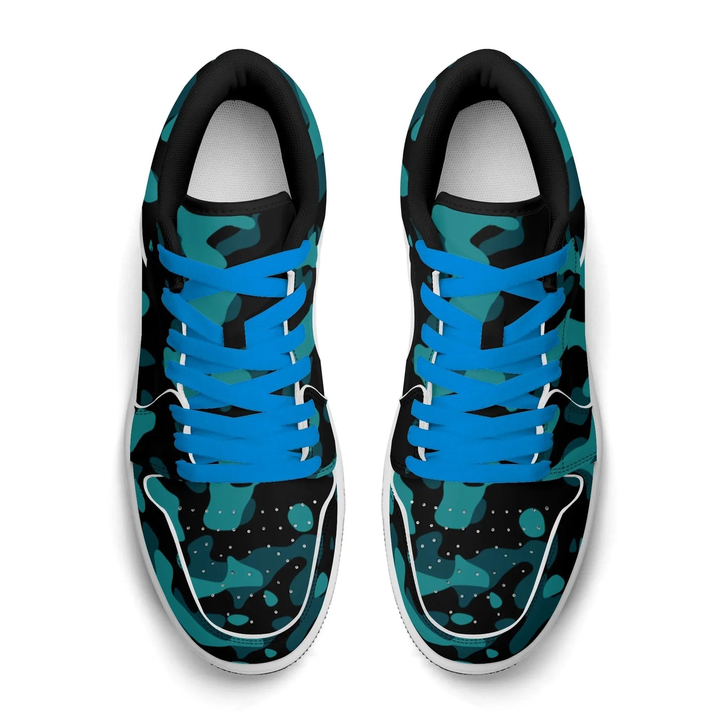 turkis-camouflage-low-top-leder-sneaker-fur-herren-sneaker-jlr-design-57392 - JLR Design