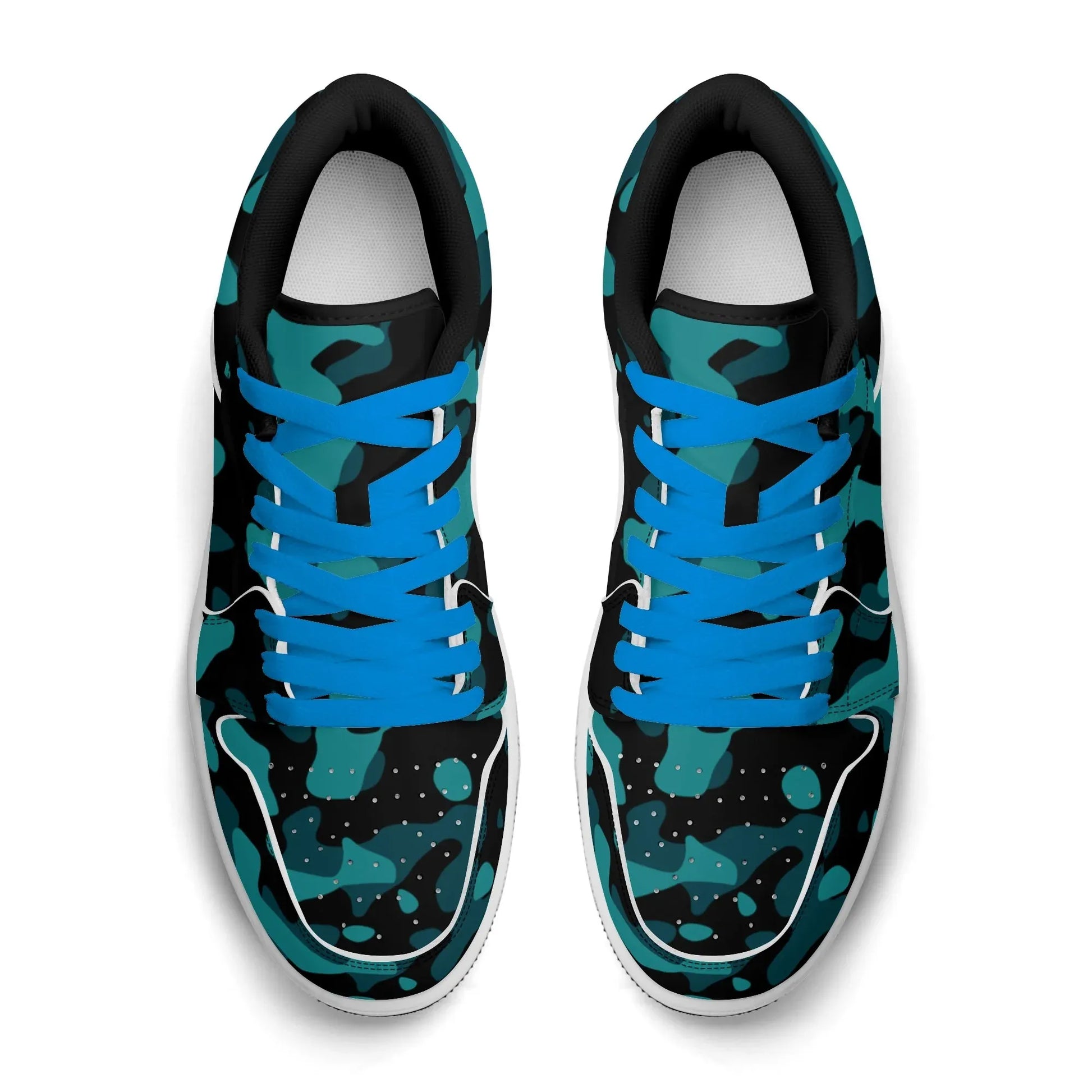 turkis-camouflage-low-top-leder-sneaker-fur-herren-sneaker-jlr-design-57392 - JLR Design