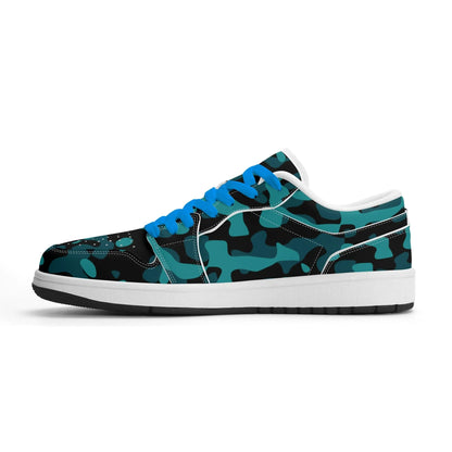 turkis-camouflage-low-top-leder-sneaker-fur-herren-sneaker-jlr-design-45503 - JLR Design