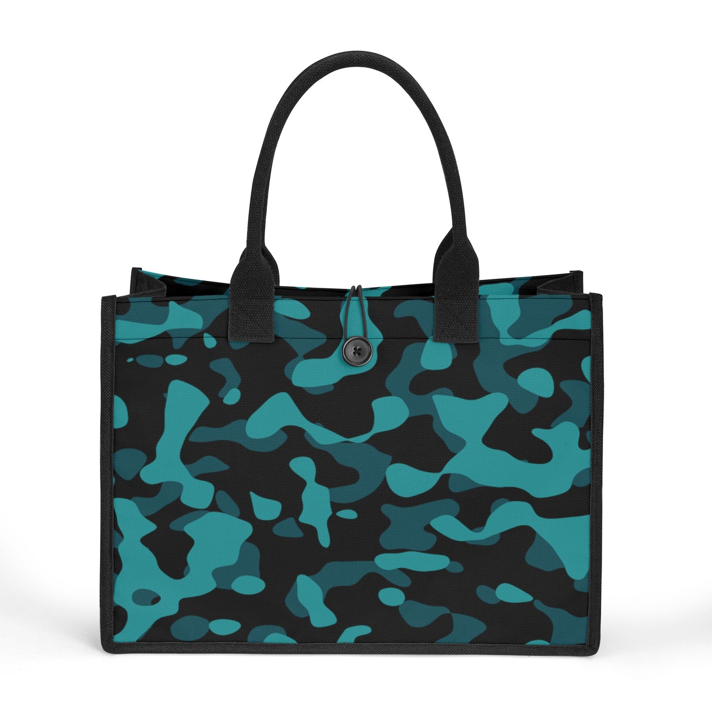 Türkis Camouflage Premium Canvas Shopper Tasche Tragetasche JLR Design