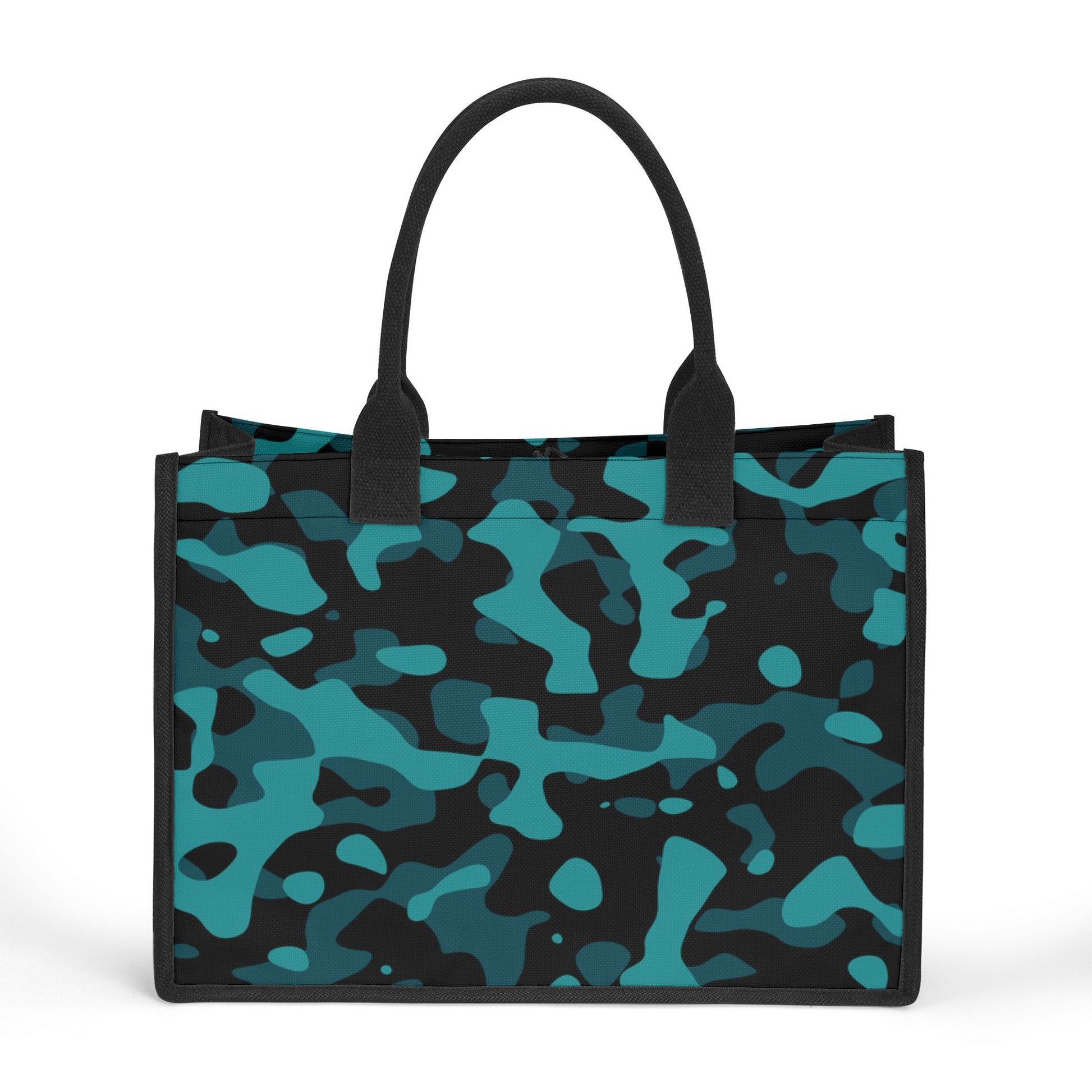 Türkis Camouflage Premium Canvas Shopper Tasche Tragetasche JLR Design