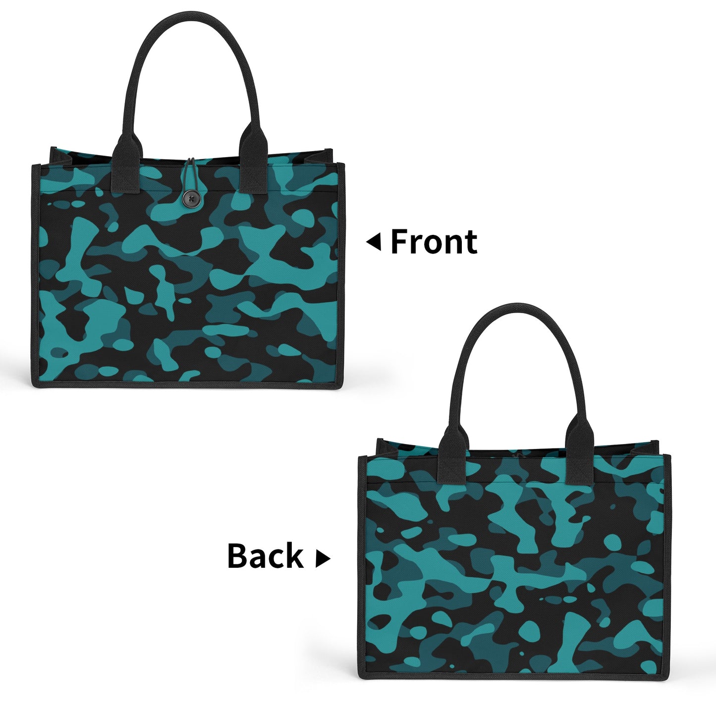 Türkis Camouflage Premium Canvas Shopper Tasche Tragetasche JLR Design