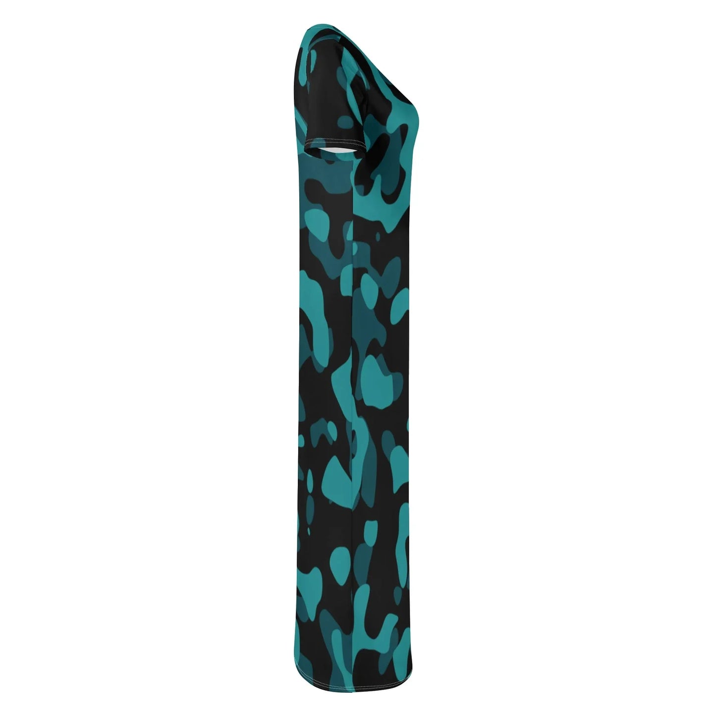 turkis-camouflage-short-sleeve-long-dress-long-dress-jlr-design-69636 - JLR Design