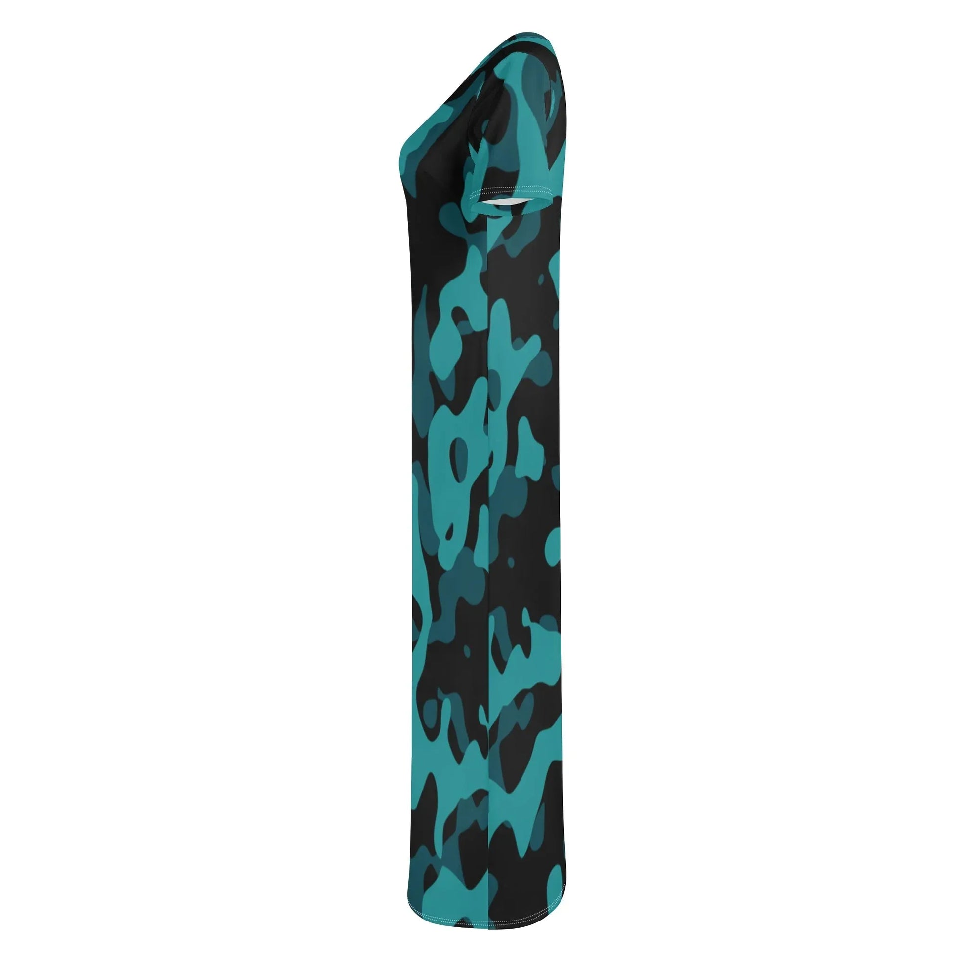 turkis-camouflage-short-sleeve-long-dress-long-dress-jlr-design-40519 - JLR Design