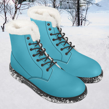 Türkise Faux Fur Leder Boots Boots JLR Design