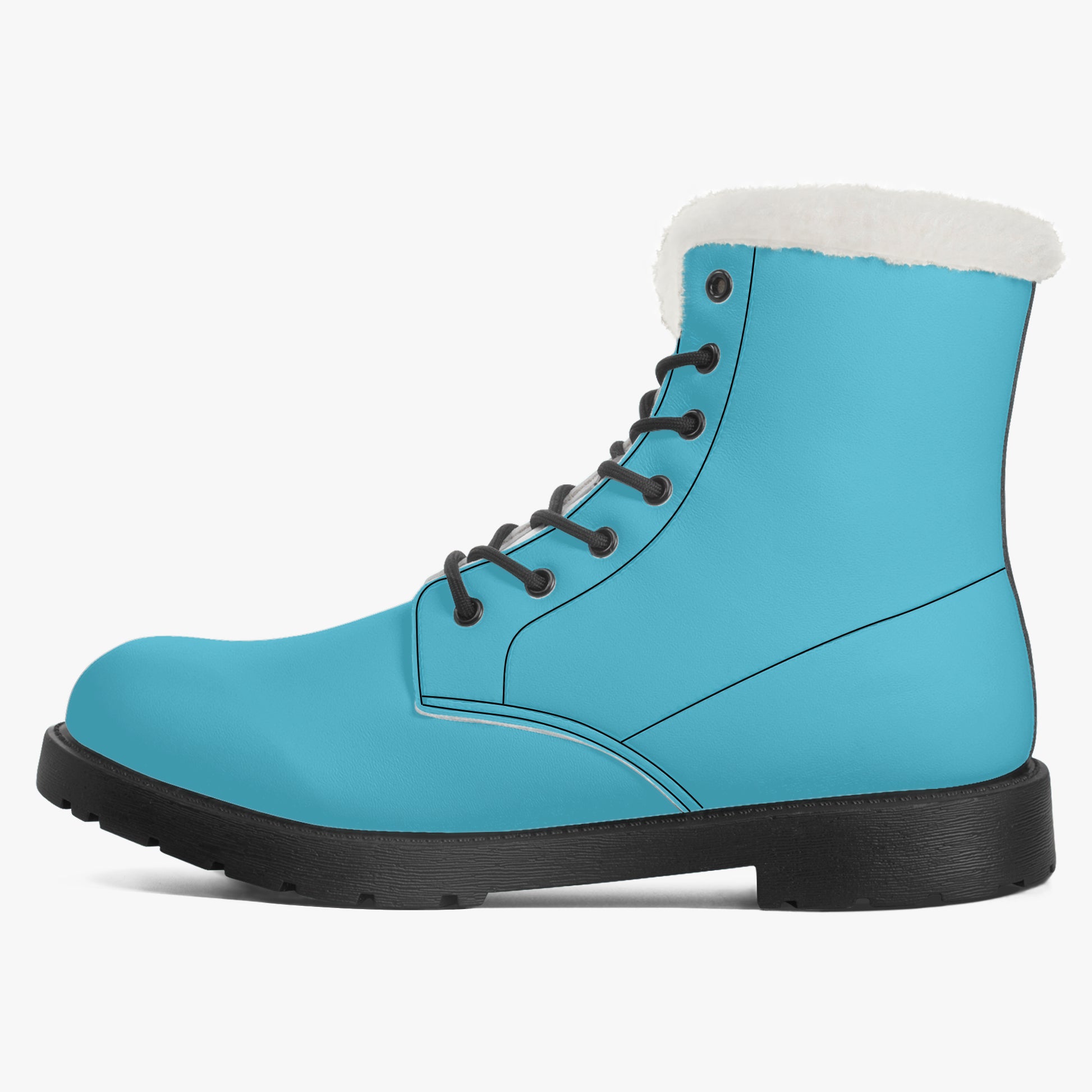 Türkise Faux Fur Leder Boots Boots JLR Design