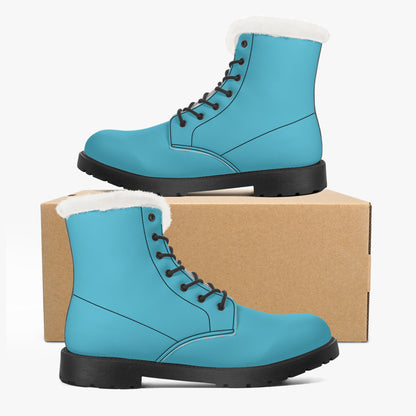 Türkise Faux Fur Leder Boots Boots JLR Design