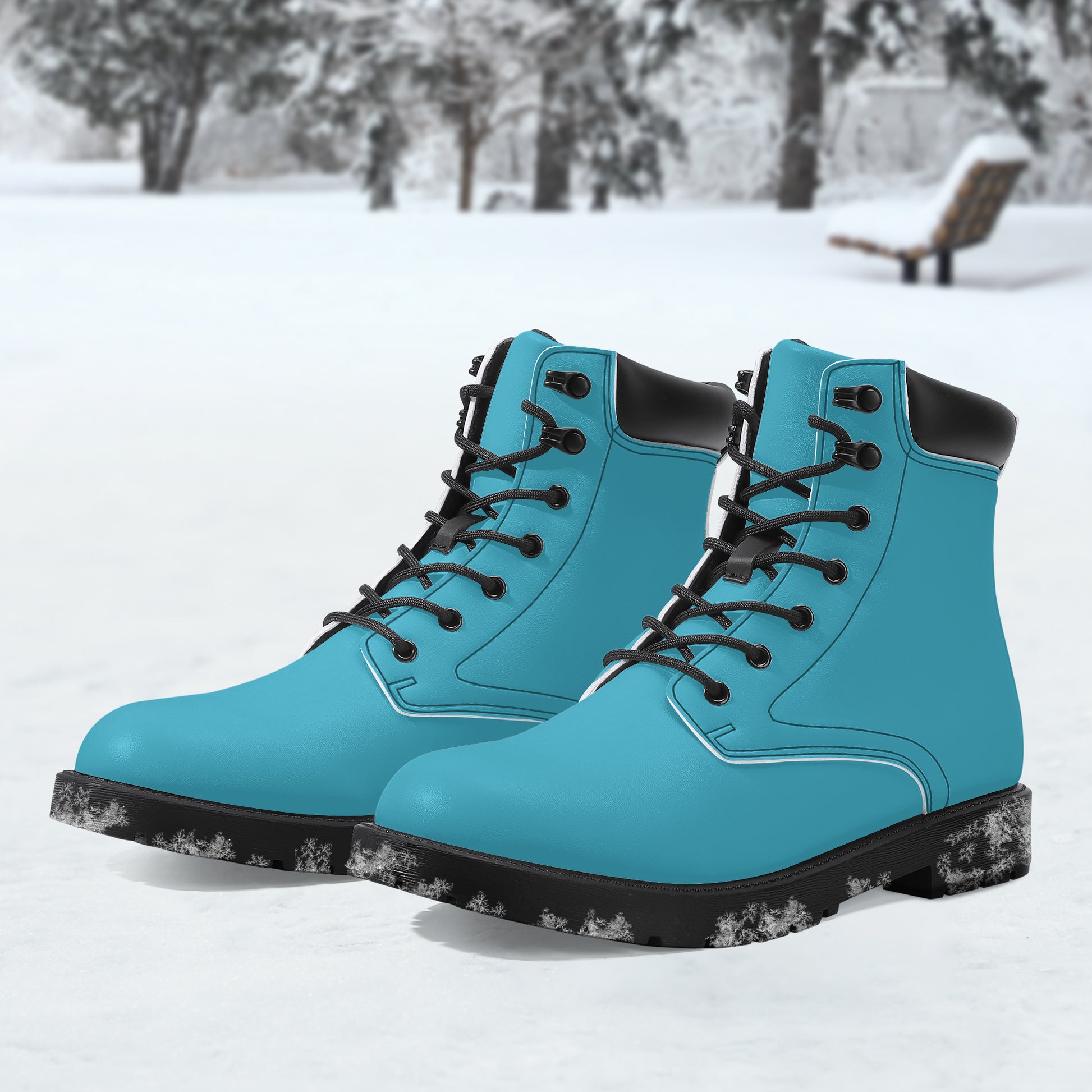 Türkise Leder Boots | Stylische und Warme Winterstiefel Boots JLR Design