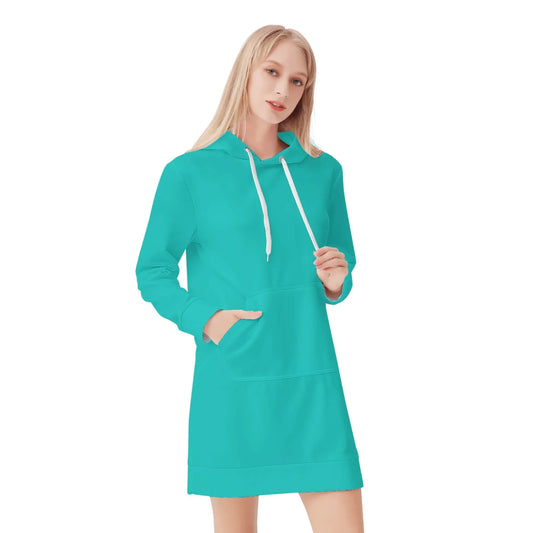 turkiser-velvet-hoodie-dress-hoodiekleid-jlr-design-99721 - JLR Design