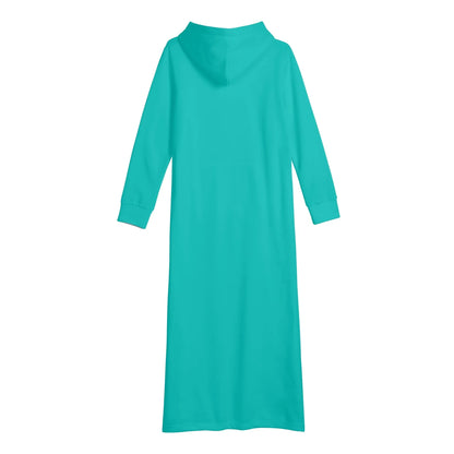 turkises-bequemes-leichtes-hoodie-kleid-hoodiekleid-jlr-design-82180 - JLR Design