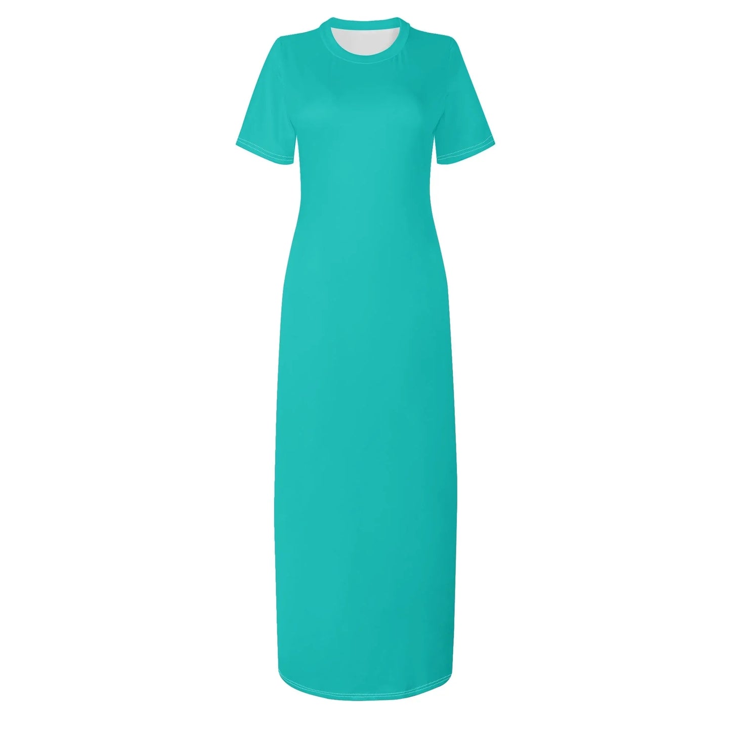 turkises-short-sleeve-long-dress-long-dress-jlr-design-13428 - JLR Design