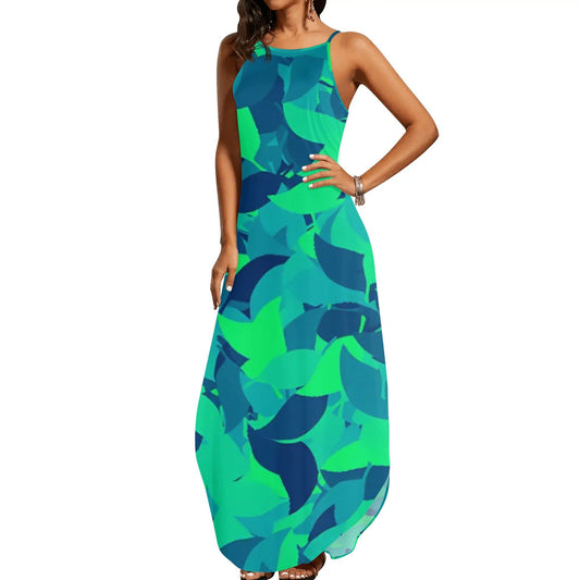 Turquoise Leaf elegantes ärmelloses Abendkleid Abendkleid 77.99 Abendkleid, türkis, ärmellos JLR Design