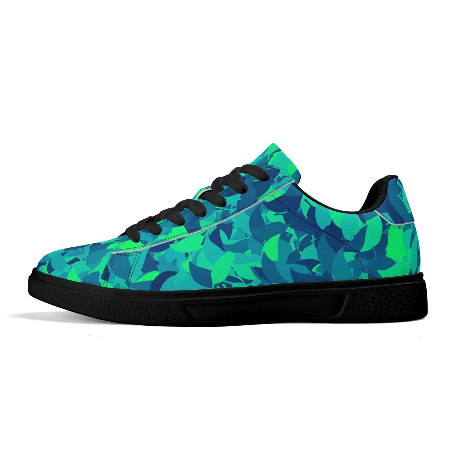 Turquoise Leaf Low Top Leather Sneaker Low Top Sneaker 83.99 Leaf, Leather, Low, Sneaker, Top, Turquioise JLR Design