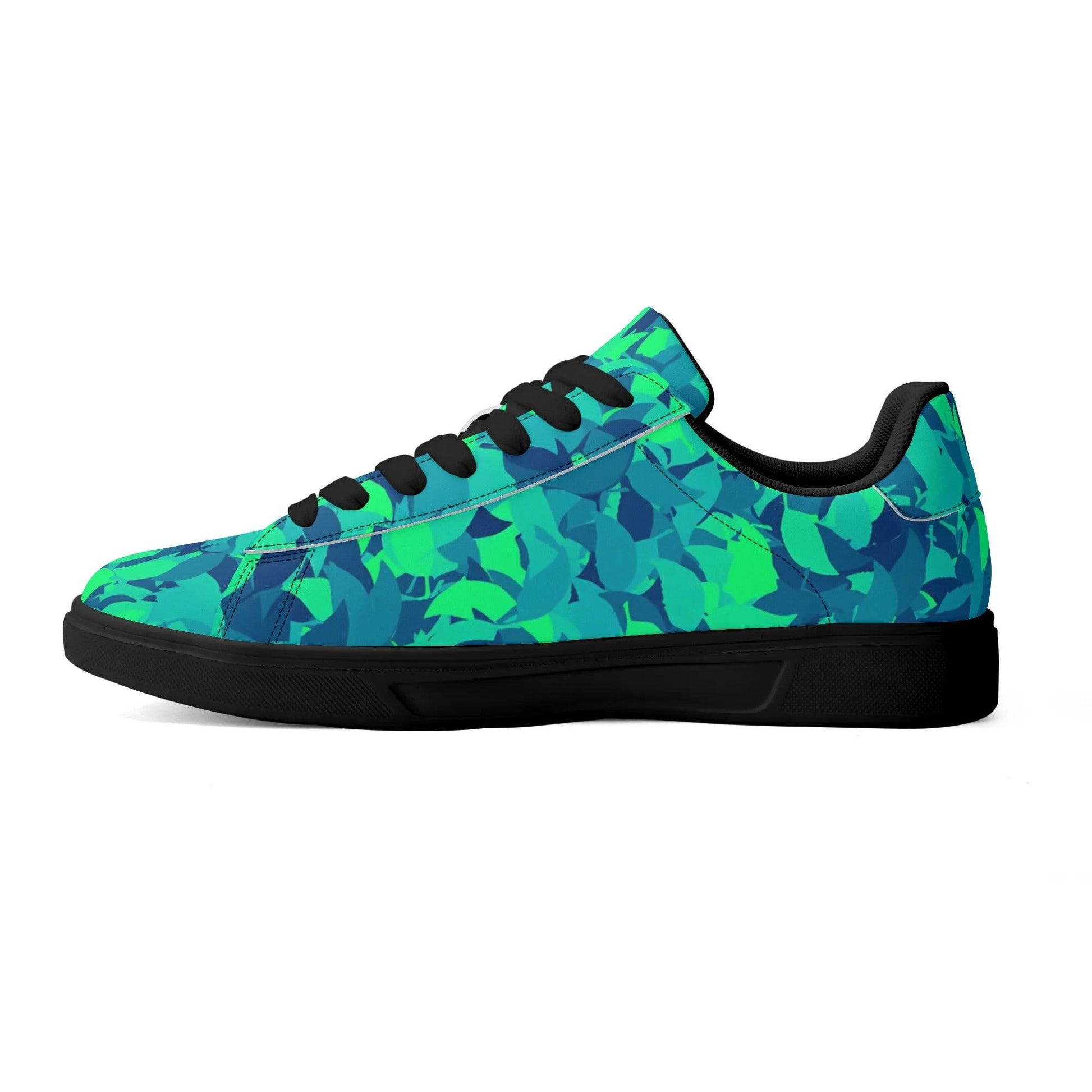 Turquoise Leaf Low Top Leather Sneaker Low Top Sneaker 83.99 Leaf, Leather, Low, Sneaker, Top, Turquioise JLR Design